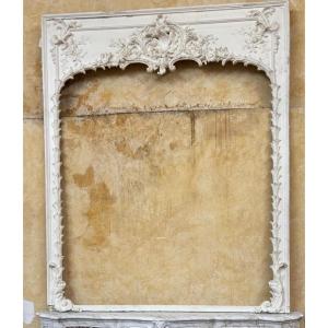 Very Beautiful Old Louis XV Style Fireplace Mirror In The Rocaille Style Late 19th Century