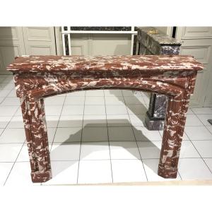 Elegant Antique Louis XIV Style Fireplace Incarna Turquin Marble Late 19th Century