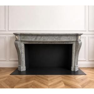 Rare Old Louis XVI Style Fireplace Dating From The End Of The 19th Century In Estour Green Marble