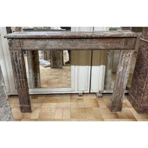 Antique Louis XVI Style Fireplace Made Of Red Marble Dating From The 19th Century