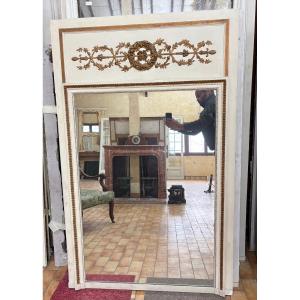 Pair Of Painted And Gilded Louis XVI Style Trumeaux From The Late 19th Century 