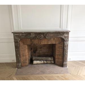 Louis XV Period Fireplace In Royal Red Marble 