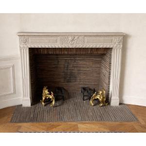 Antique Style Mantel. Louis XVI Style Mantel In 19th Century Stone