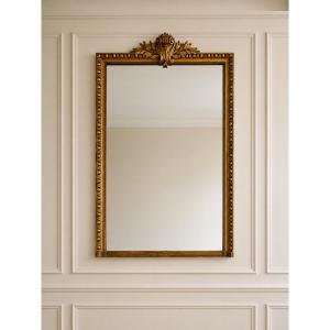 Antique Louis XVI-style Golden Mantelpiece Dating From The Late 19th Century