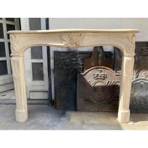 Antique Louis XV Style Stone Mantel.