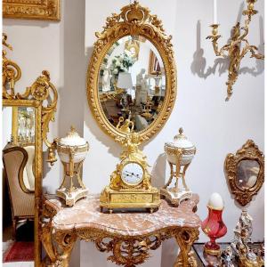 Pair Of Marble Cassolettes Decorated With Aries Heads Napoleon Ili Period