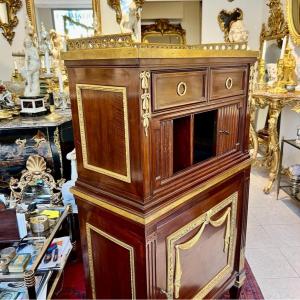 Louis XVI Style Office Curtain Support Cabinet Late XIX Ieme Period