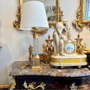 Lamp Cut Crystal And Golden Brass From The 70s