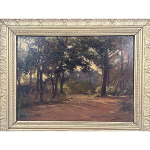 Henri Laurent Mouren (1844-1926) Forest Clearing - French School, 19th Century