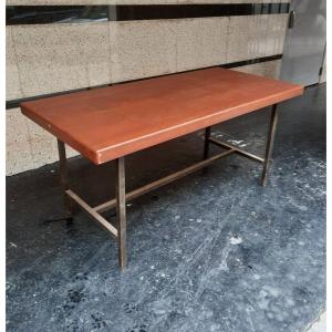 Contemporary Rectangular Table Wood And Steel