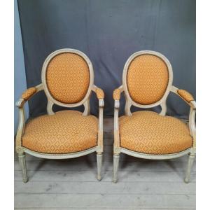 Pair Of Louis XVI Style Armchairs 