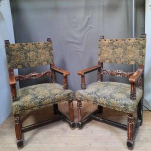 Pair Of Armchairs Partly Louis XIII Period