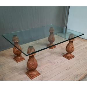 Coffee Table Made Of A Glass Slab