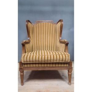 Large Louis XVI Style Bergère With Wings