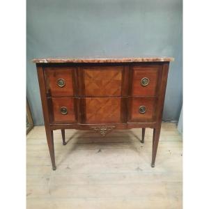Louis XVI Style Chest Of Drawers In Veneer From The Nineteenth Century