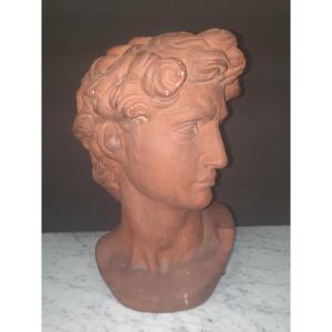 Terracotta Bust Sculpture Of David