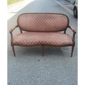 Louis XV Style Sofa In Natural Wood