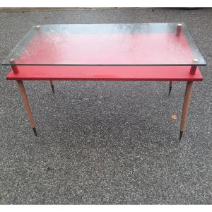 Vintage Office Table With Tapered Legs 