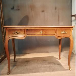 Louis XV Style Flat Desk In Solid Cherry Wood 