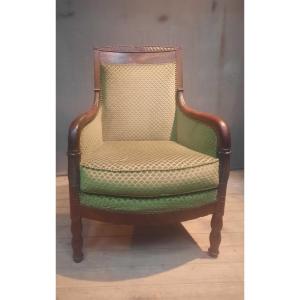 Empire-style Bergère Chair In Mahogany Veneer