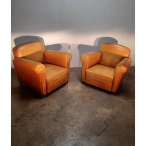 Pair Of 1950s Club Shoes In Fawn Leather