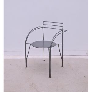 "silver Moon" Chair By Pascal Mourgue For Fermob In Metal, France 1980  