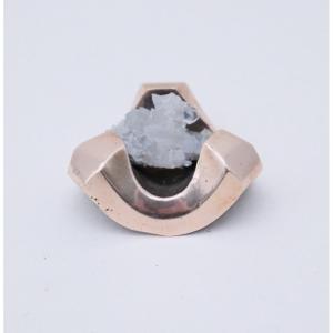 Sculpture - Paperweight By Creation Ede In Bronze And Apophyllite, France 1970