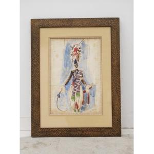 Watercolor By Georges Le Poitevin 1912 - 1992, Circa 1940