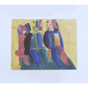 Mixed Media On Paper By Alain Michel Boucher (1944-2020)