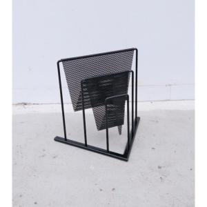 Magazine Rack By Markus Borgens For D-tech In Metal, 1980