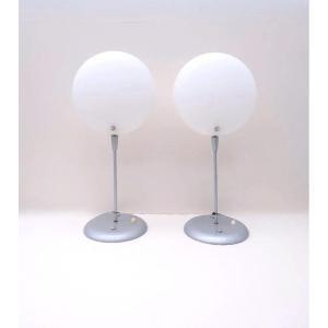 Pair Of "mom" Lamps By P. King & S. Miranda For Sirrah-iguzzini, Italy 1980