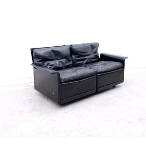 2-seater Sofa By Dieter Rams For Vitsoe In Fiberglass And Leather, Germany 1970  