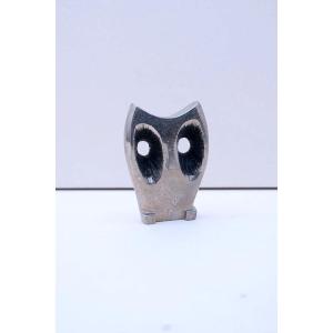 Nickel-plated Metal "owl" Sculpture, 1970  
