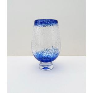 Vase By Pascal Guermic In Blown Glass, France
