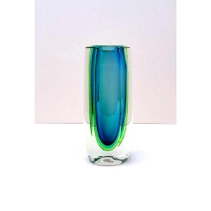 Sommerso Vase - Murano Blown Glass, Italy 1980  