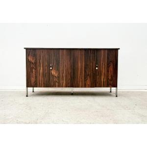 Sideboard In Rosewood-effect Formica With Chrome Legs, 1970  