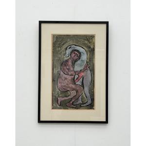 Watercolor On Paper, Signed Mb   