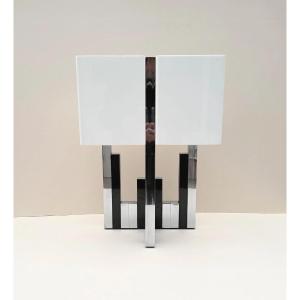 Lumica Lamp In Chrome Metal, Spain 1970  