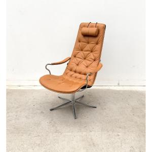 "bravo" Armchair By Jan Ekström For Conform In Leather And Aluminum, Sweden 2018 