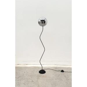 Metal And Chrome Floor Lamp, 1980 