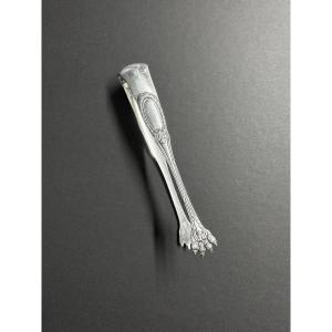 Solid Silver Sugar Tongs, Minerva Napoleon III Style, 19th Century  