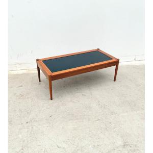 Scandinavian Coffee Table In Teak And Black Formica, 1960  