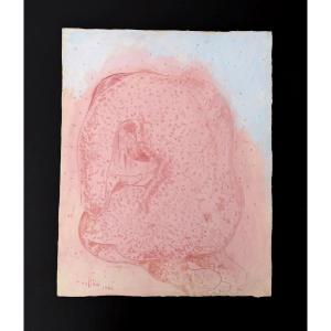 Watercolor By Evaristo Valles I Rovira (barcelona 1923-1999), 1966