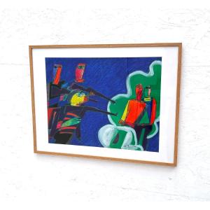 Mixed Media Painting On Paper By Alain Michel Boucher (1944-2020)   