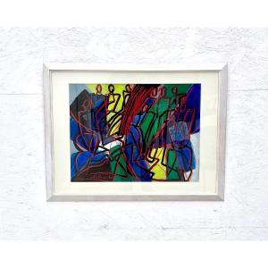 Mixed Media Painting On Paper By Alain Michel Boucher (1944-2020)  