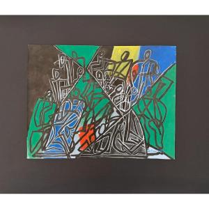 Mixed Media On Paper By Alain Michel Boucher (1944-2020), 1980