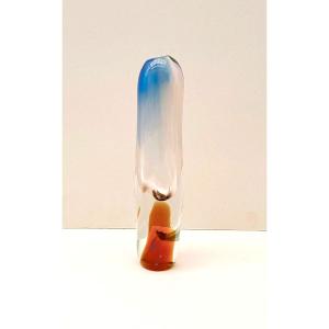 Glass Vase By Josef Hospodka For Chribska, Czechoslovakia 1960