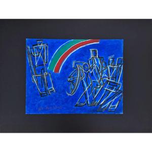 Mixed Media On Paper By Alain Michel Boucher (1944-2020)