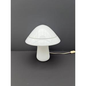 Mushroom Lamp By Res Murano In Opaline, Italy 1960