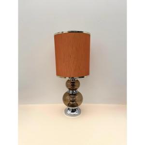 Lamp By Joseph Richard Essig In Smoked Glass And Chrome, Germany 1970